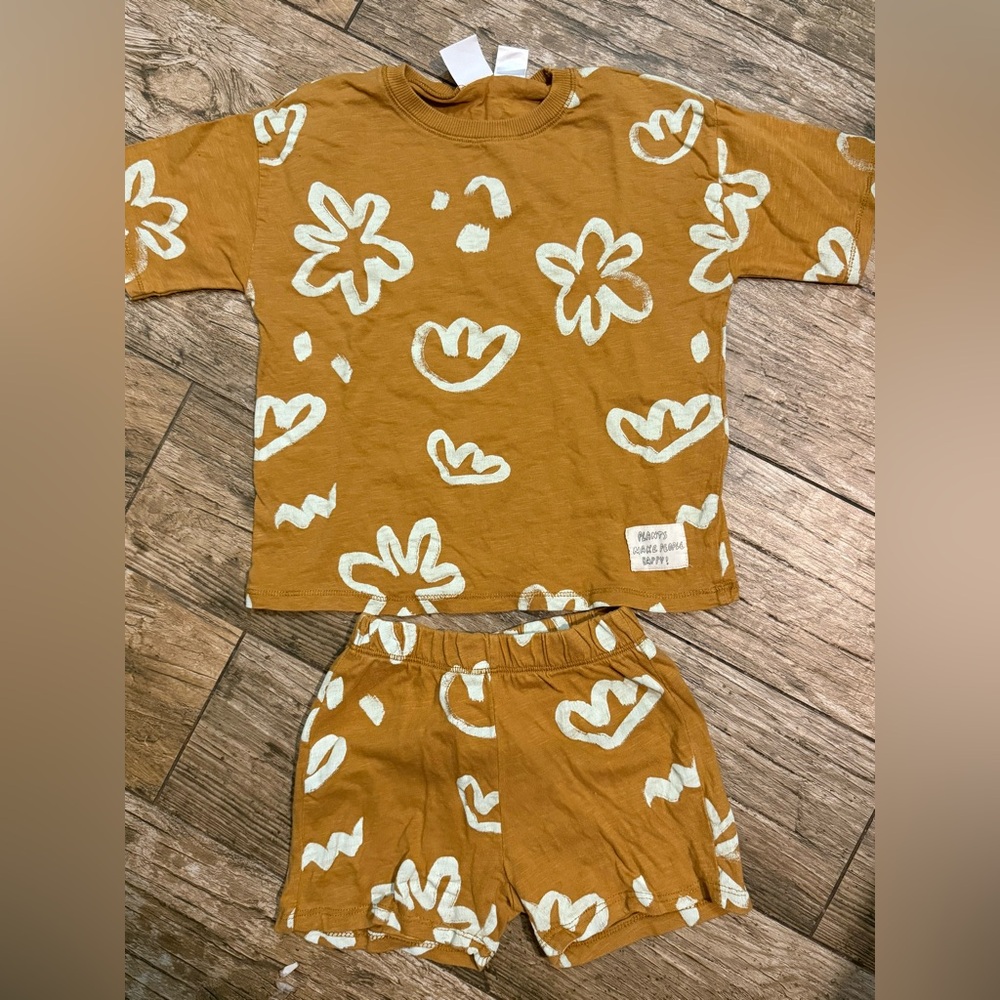 Zara Kids Mustard Floral Set
